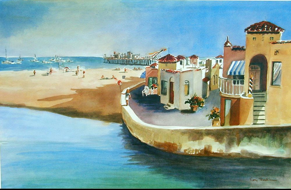 Capitola Red Balloon – Lithographic Print – 14.75x22.25 Inches